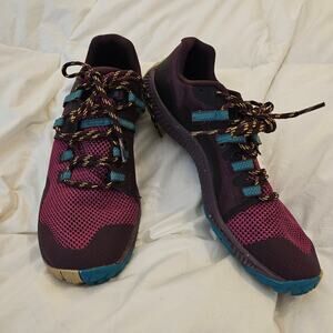 Merrell Barefoot Trail Running Shoes Women 8 Purple Pink Blue Vibram Sneaker